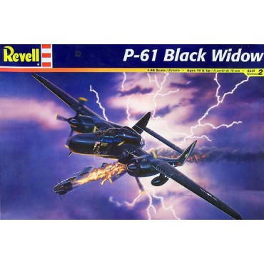 KIT PARA MONTAR REVELL AVIÃO P-61 BLACK WIDOW 1/48 130 PEÇAS REV 17546